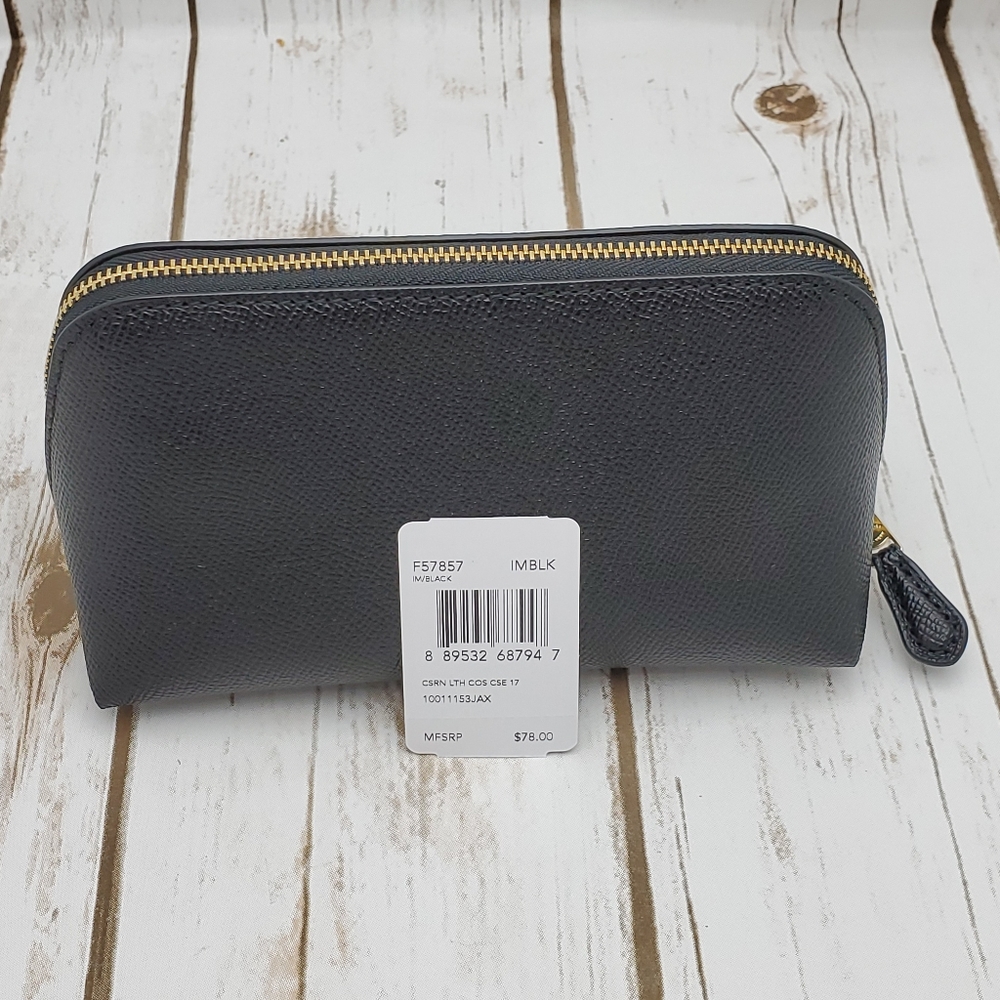 Coach Make Up Cosmetic Travel Case 17 Black F57857 - Picture 2 of 7